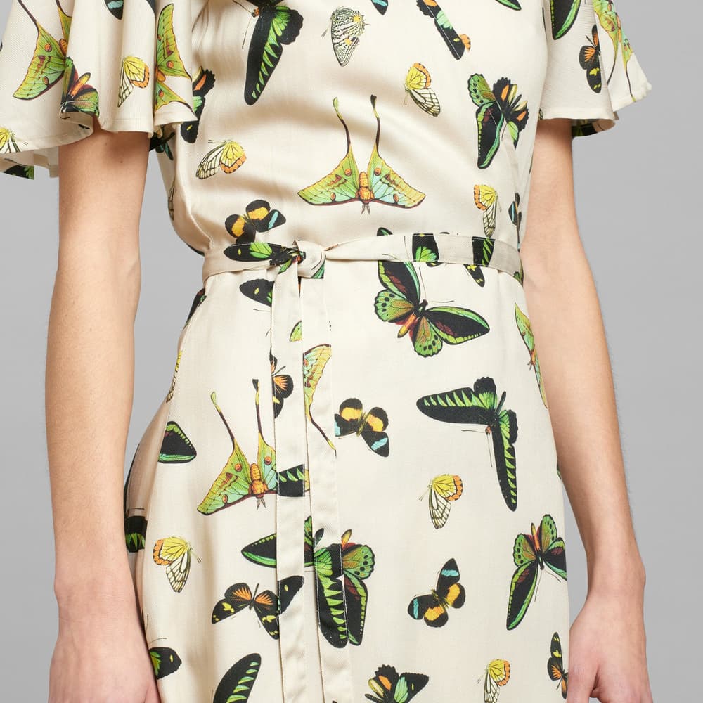 Wrap Dress Kungshamn Butterfly Oat White