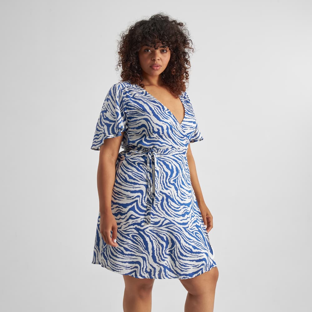 Wrap Dress Kungshamn Zebra Blue