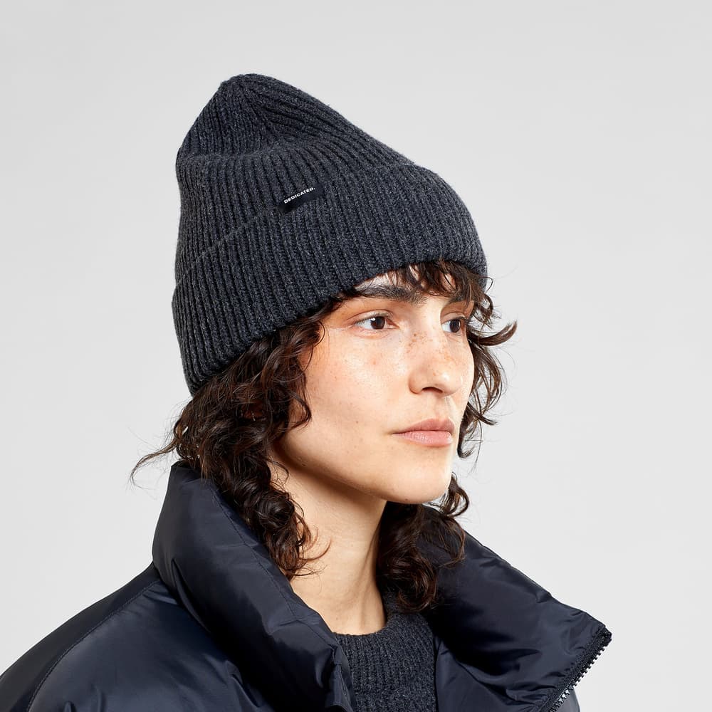 Beanie Hemavan Wool Dark Grey Melange