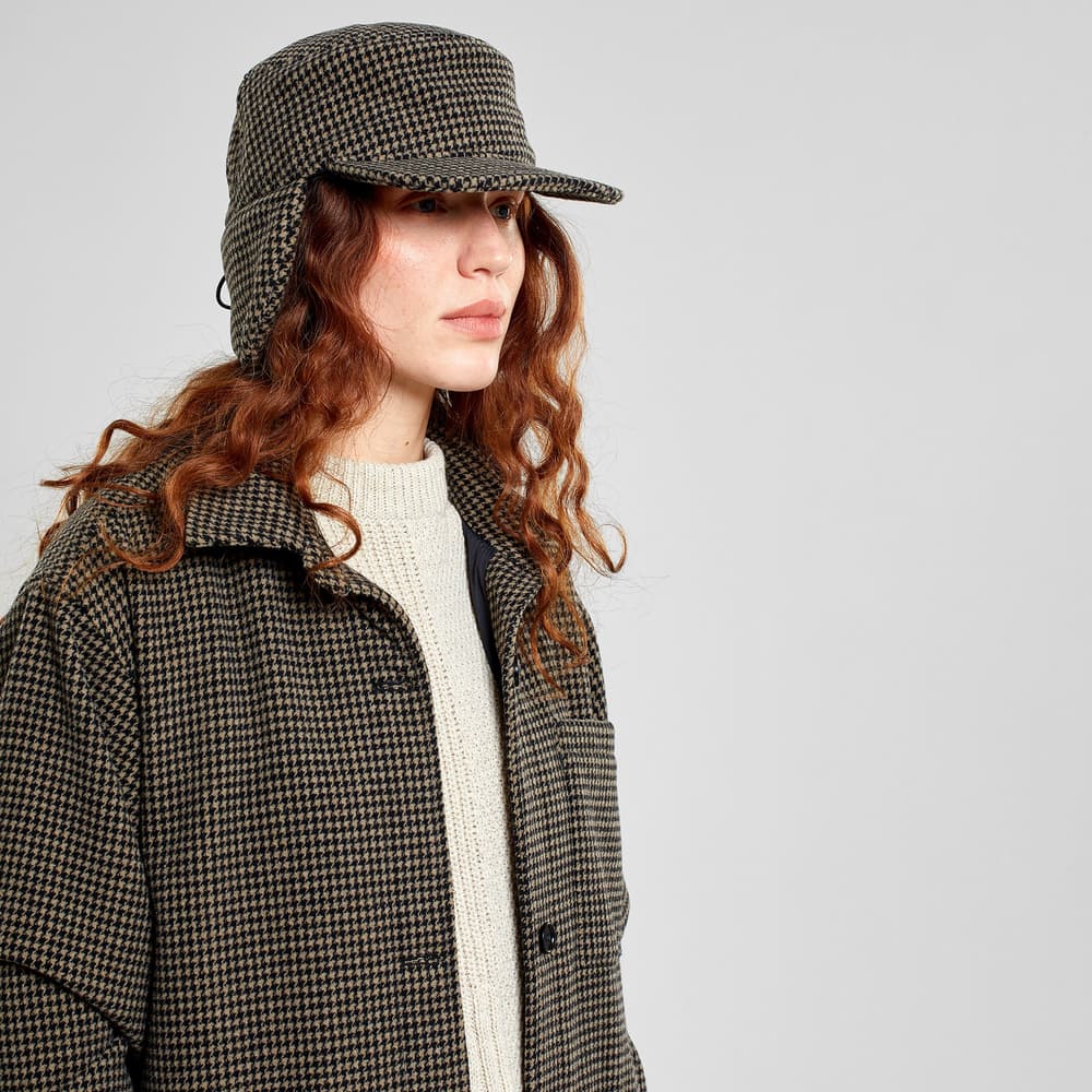 Earflap Cap Jokkmokk Wool Pepita Brown