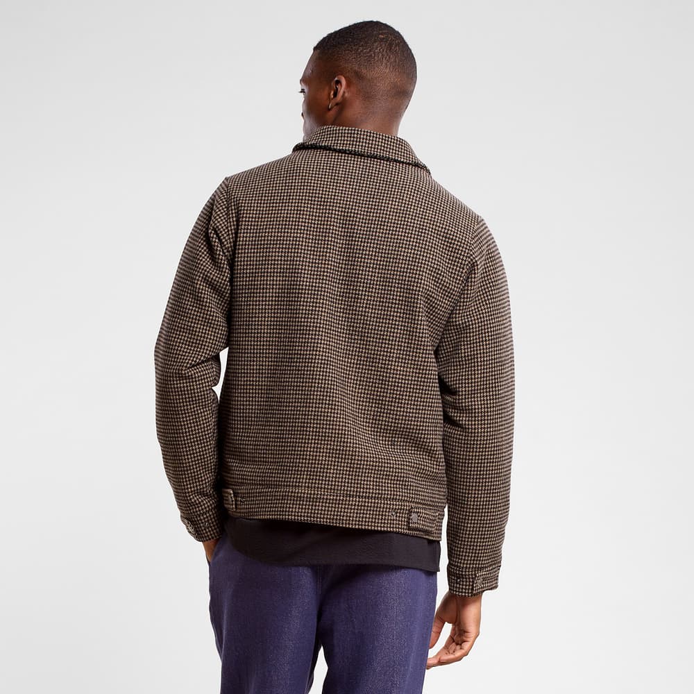 Padded Wool Jacket Vallentuna Pepita Brown