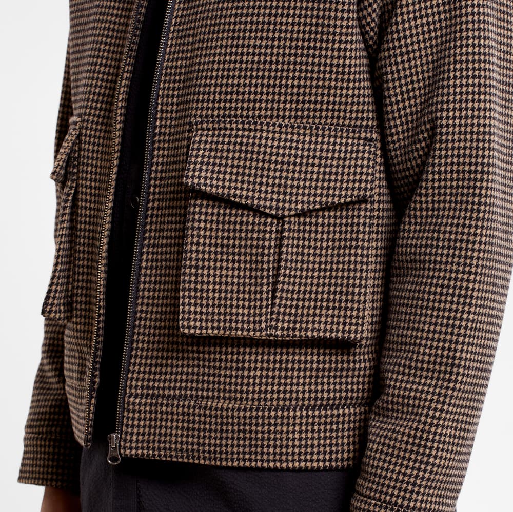 Padded Wool Jacket Vallentuna Pepita Brown