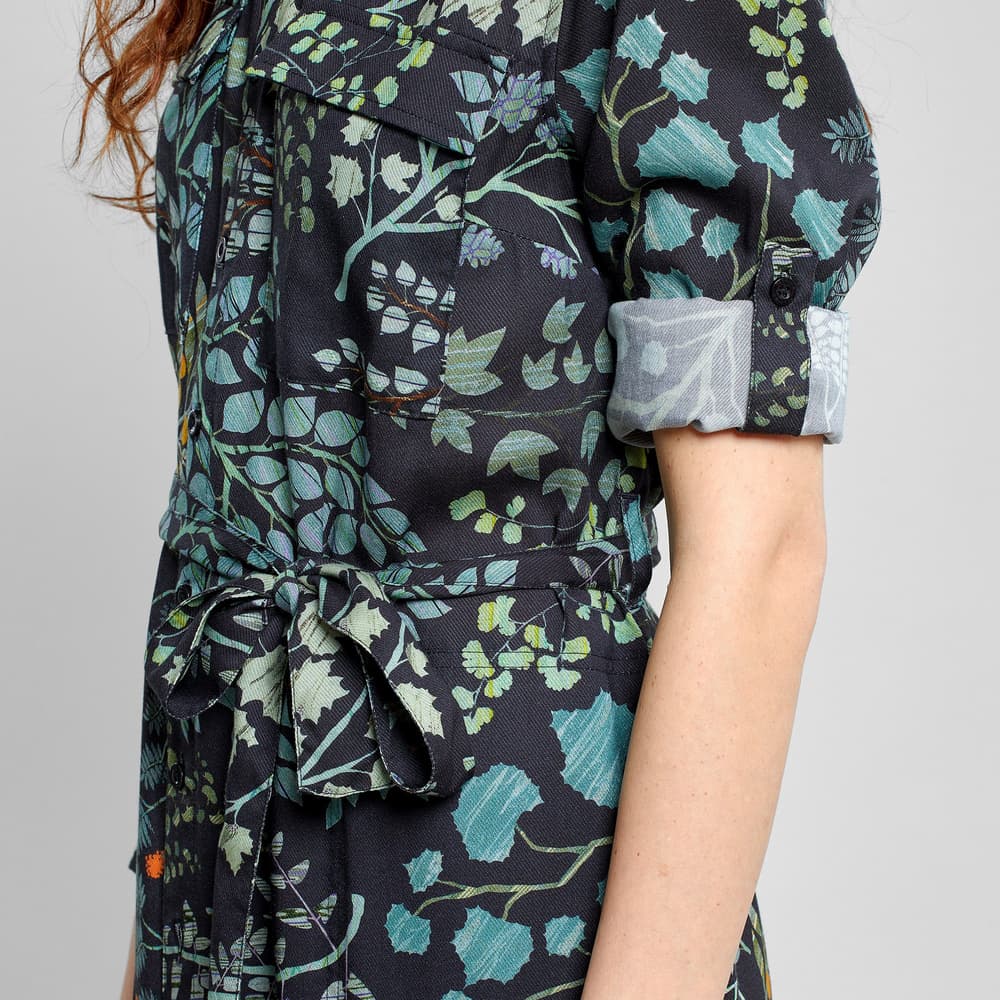 Shirt Dress Falsterbo Botanical Quilt Black