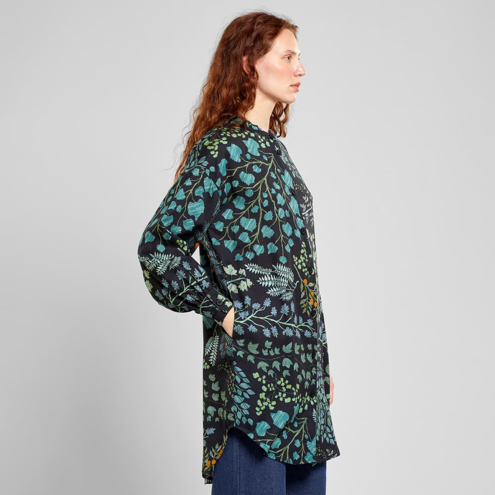Shirt Ljunga Botanical Quilt Black