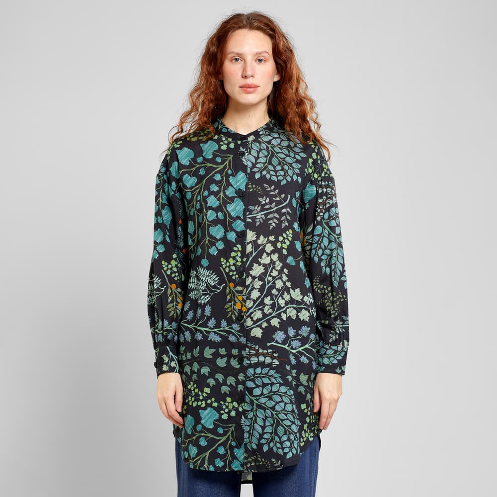 Shirt Ljunga Botanical Quilt Black
