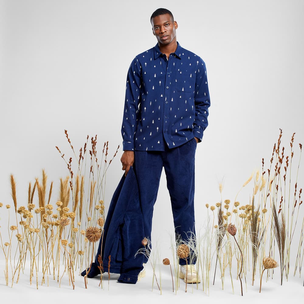 Shirt Rute Ditsy Trees Navy