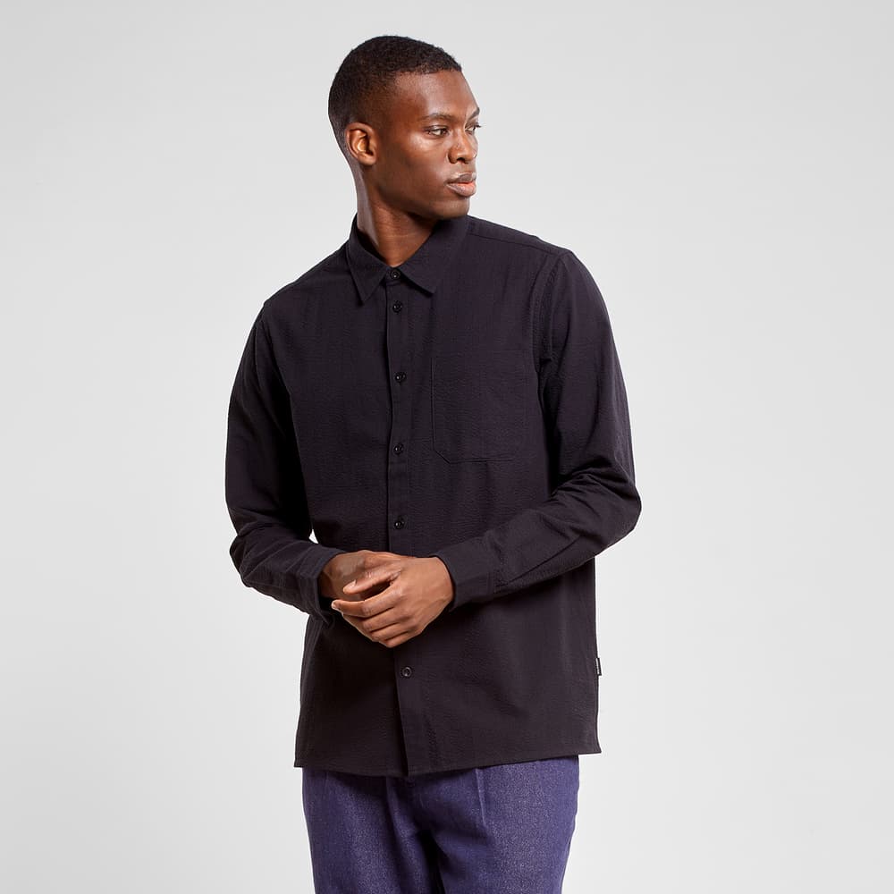 Shirt Rute Seersucker Black