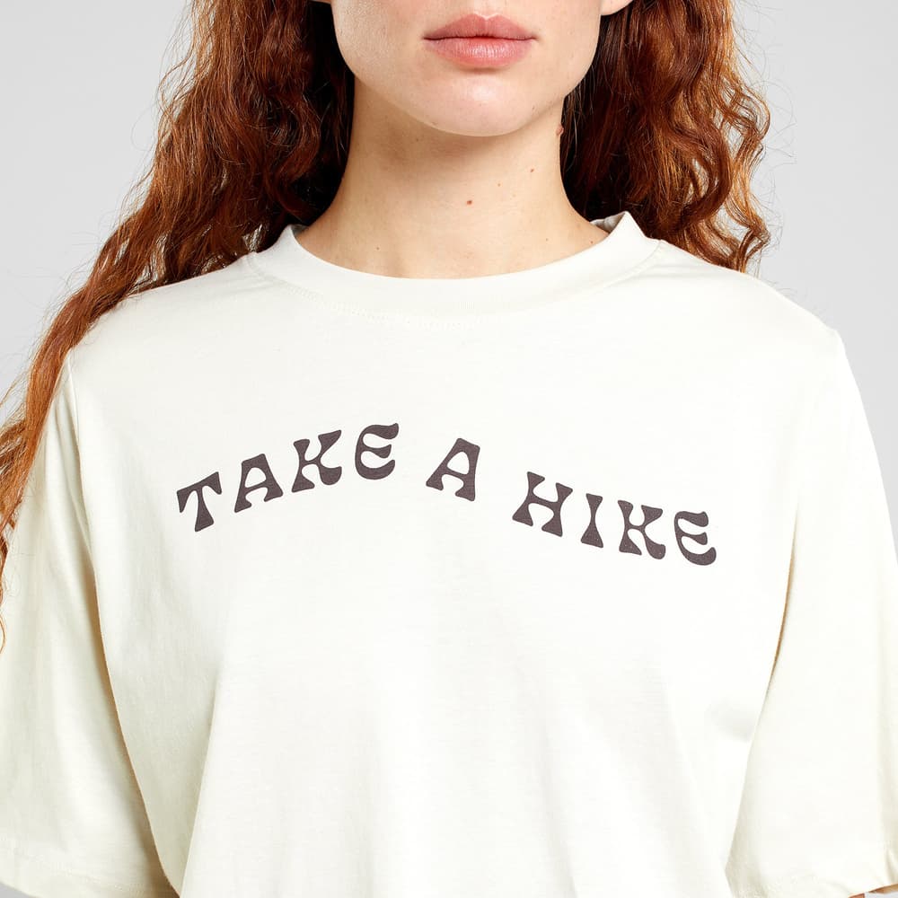 T-shirt Vadstena Take a Hike Oat White
