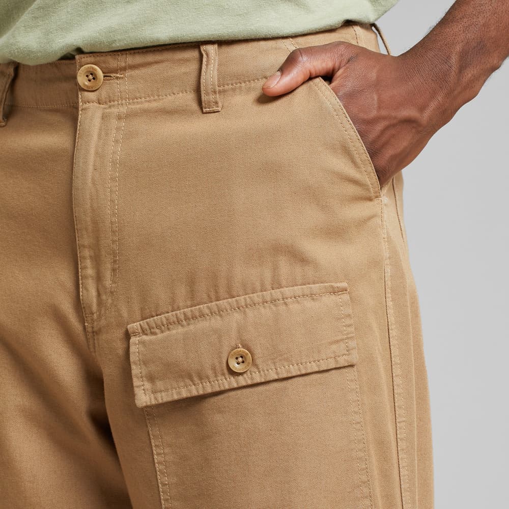 Cargo Pants Dokkas Canvas Kelp Beige