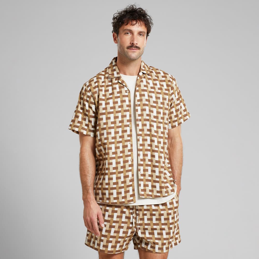 Shirt Marstrand Square Weave Oat White