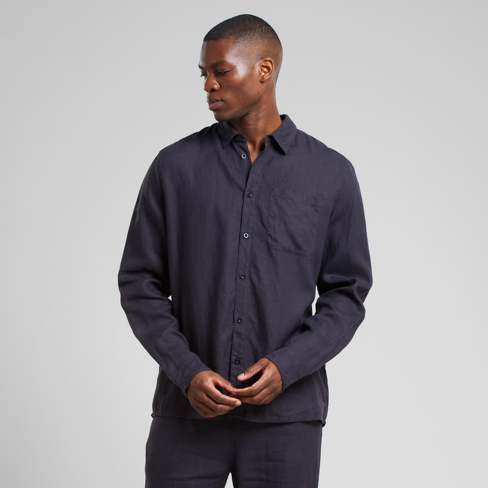 Shirt Rute Linen Phantom Black