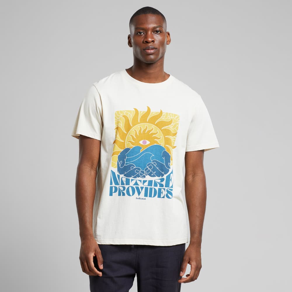 T-shirt Stockholm Nature Provides Oat White