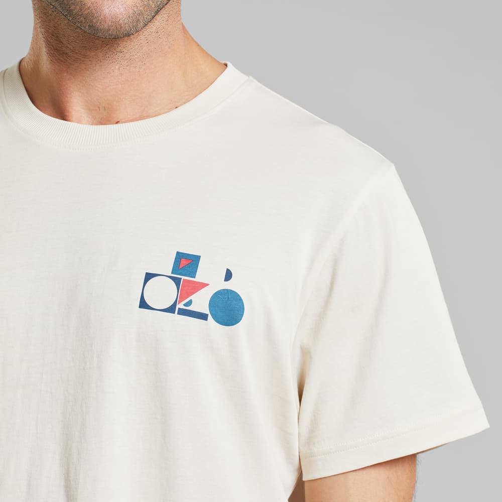 T-shirt Stockholm Primary Bike Oat White