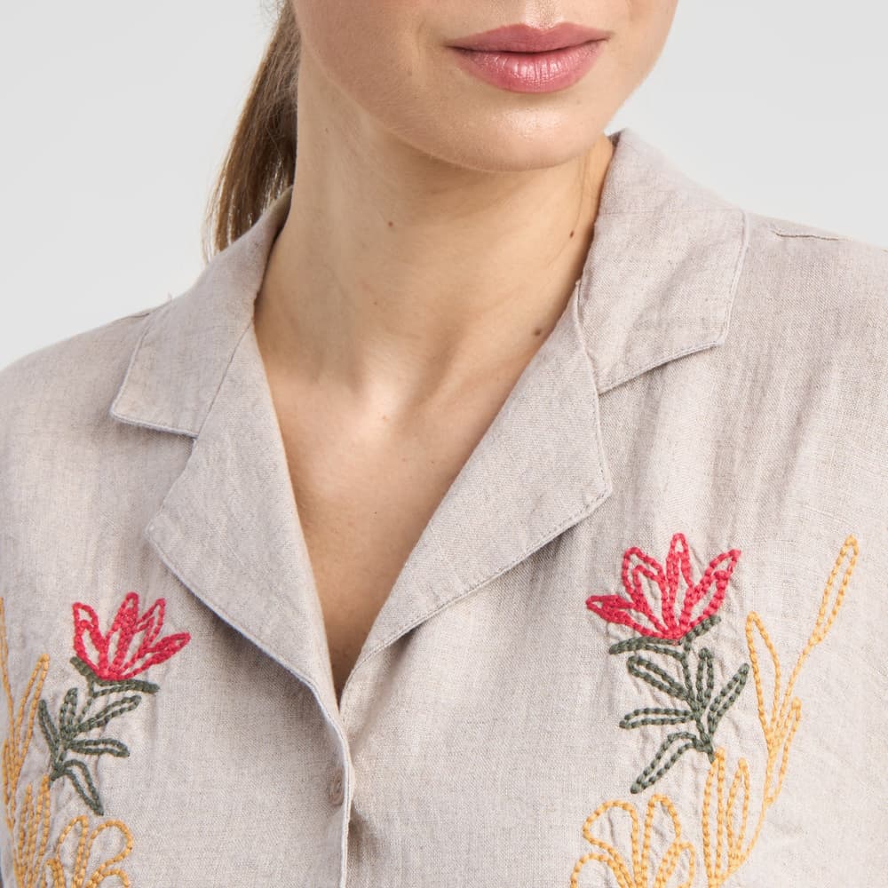Shirt Valje Linen Emb Ecru