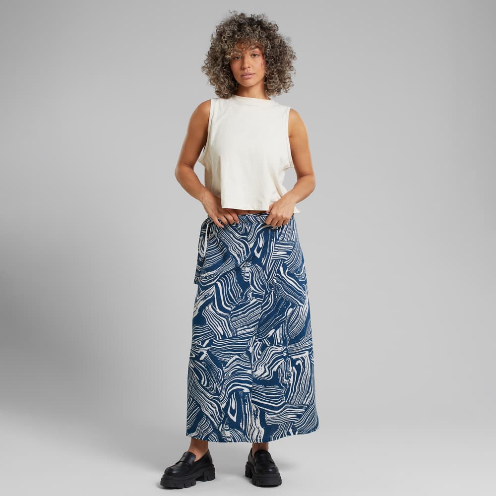 Wrap Skirt Stilleryd Clay Swirl Blue