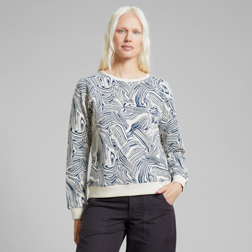 Sweatshirt Ystad Clay Swirl Light AOP Oat White