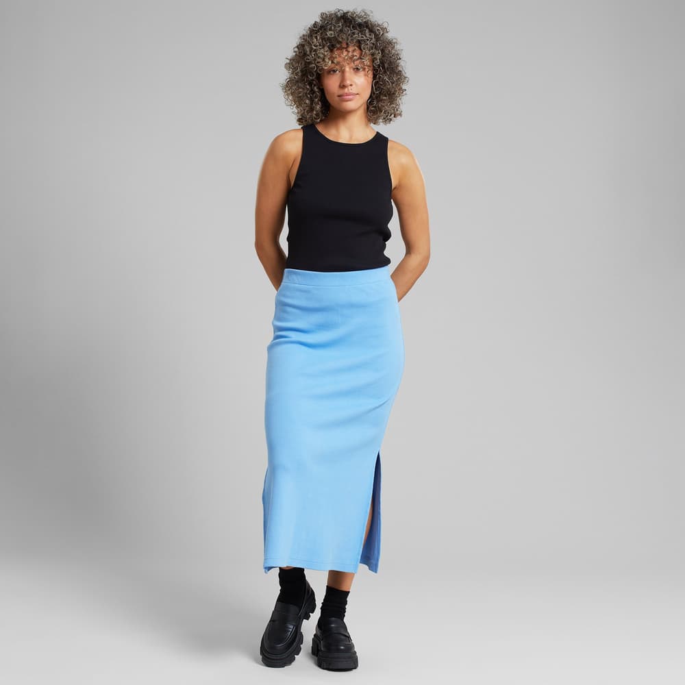 Rib Skirt Kvarnvik Della Blue