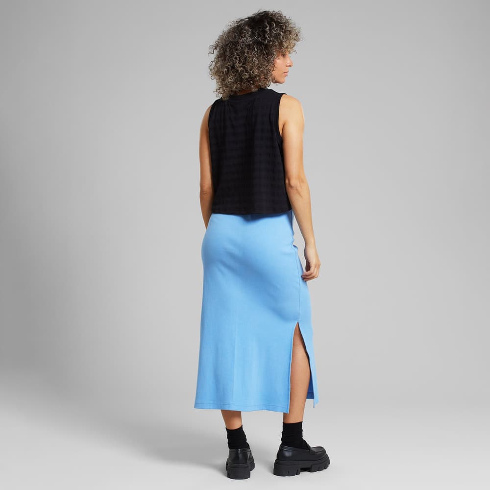 Rib Skirt Kvarnvik Della Blue