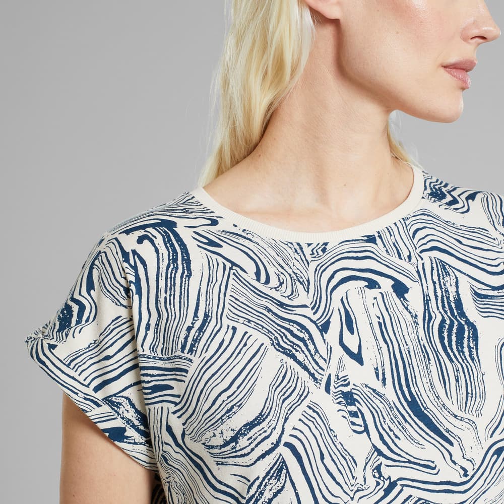 T-shirt Visby Clay Swirl Light AOP Oat White