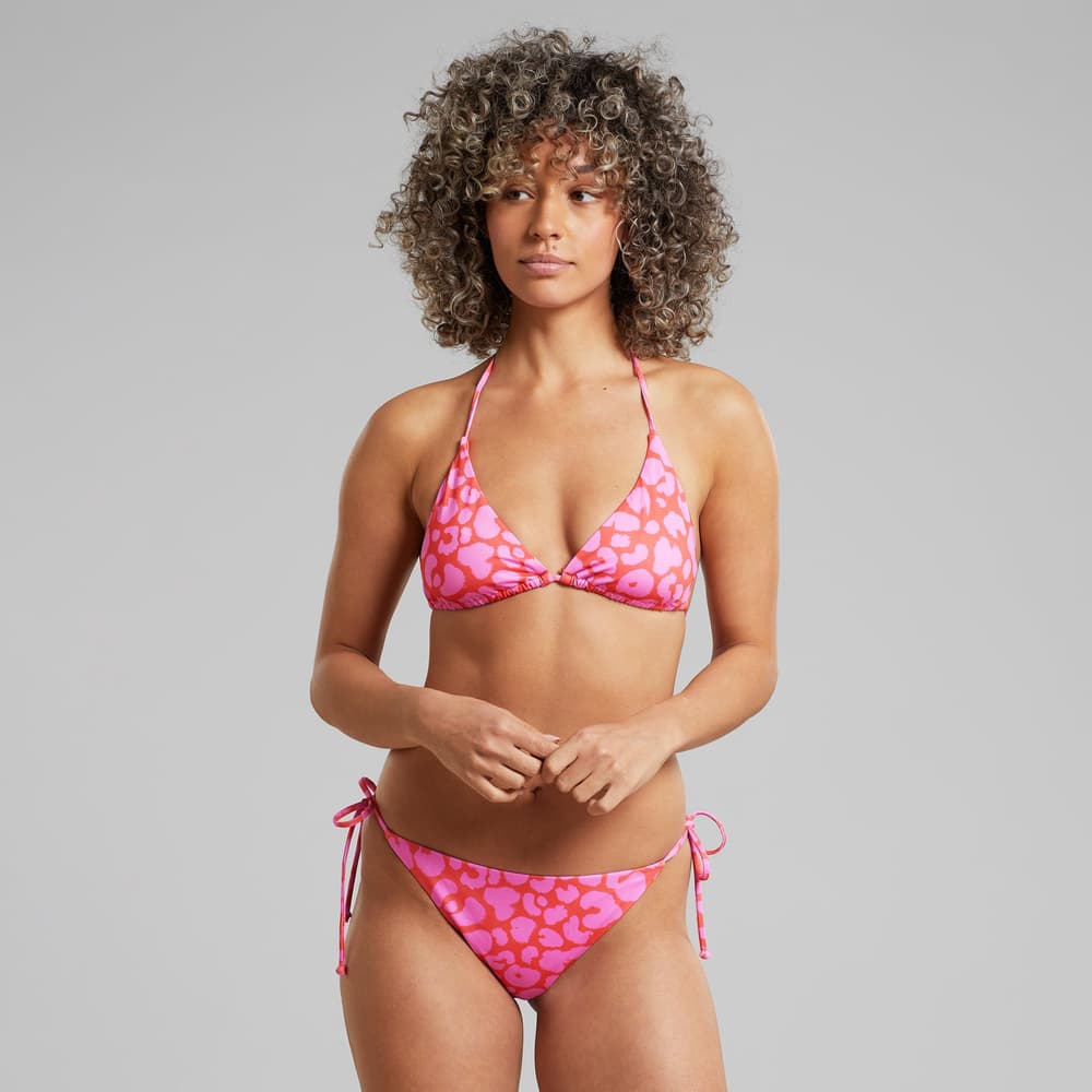 Bikini Top Yxlan Painted Leopard Red