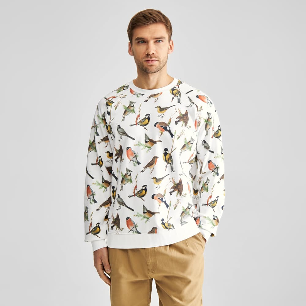 Sweatshirt Malmoe Autumn Birds Off White
