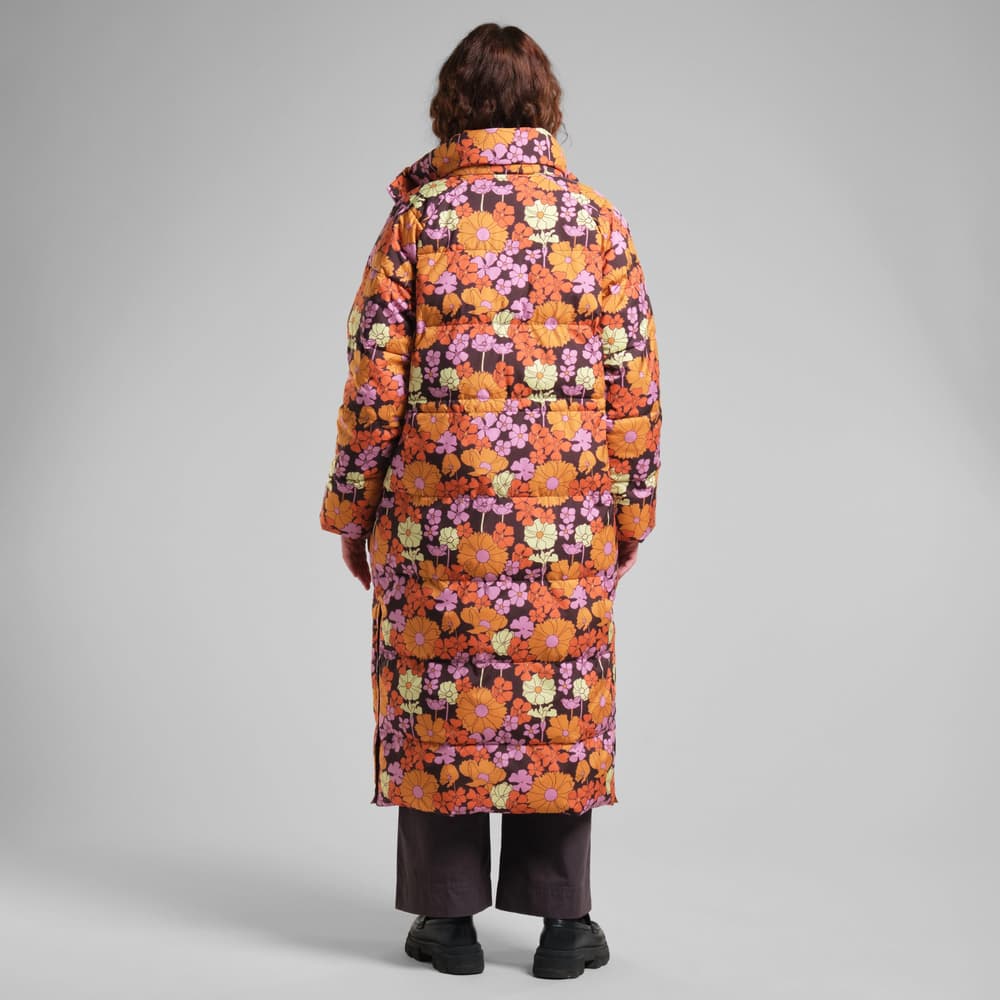 Long Puffer Jacket Karmas Flower Power Multi Color