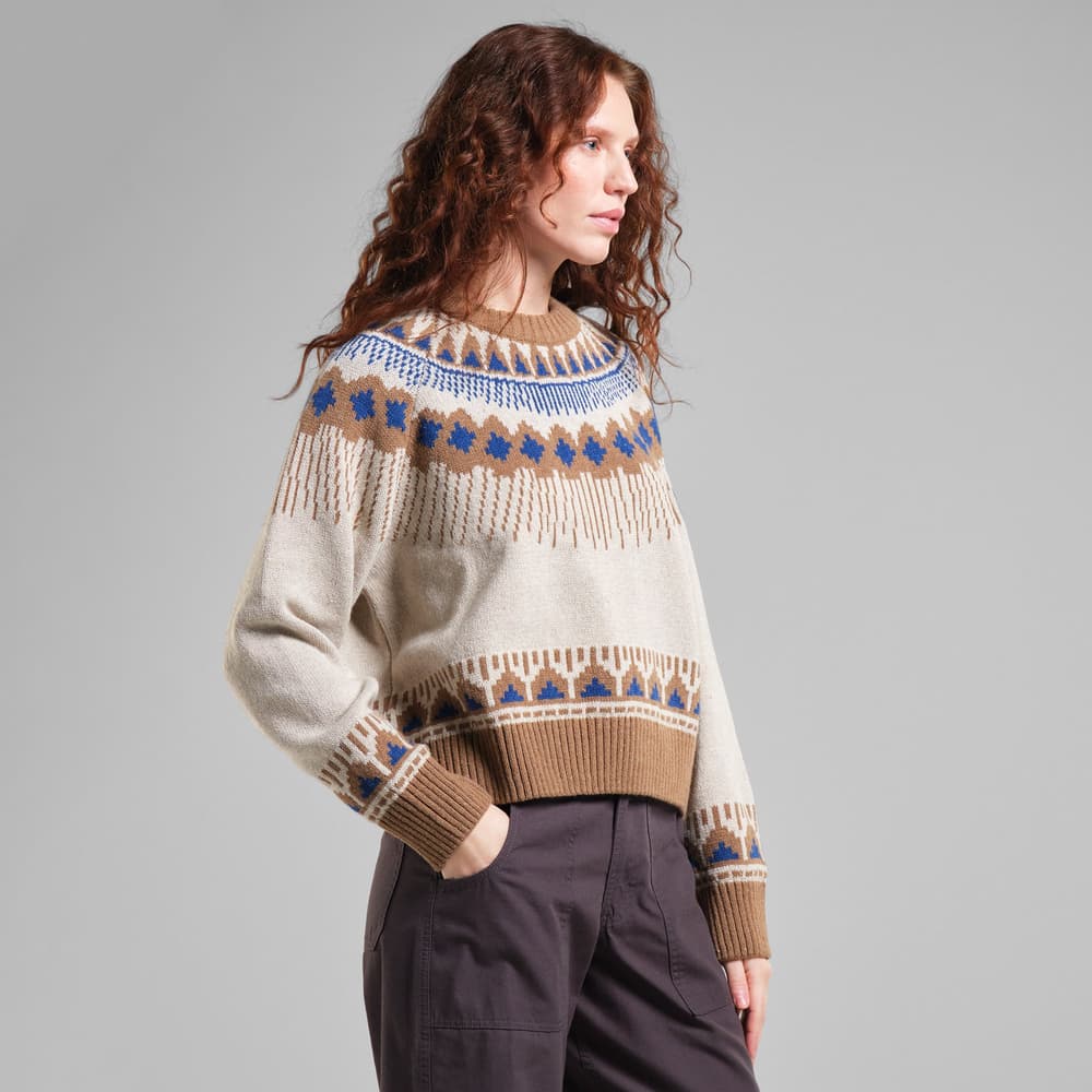 Sweater Senja Fair Isle Pearl White