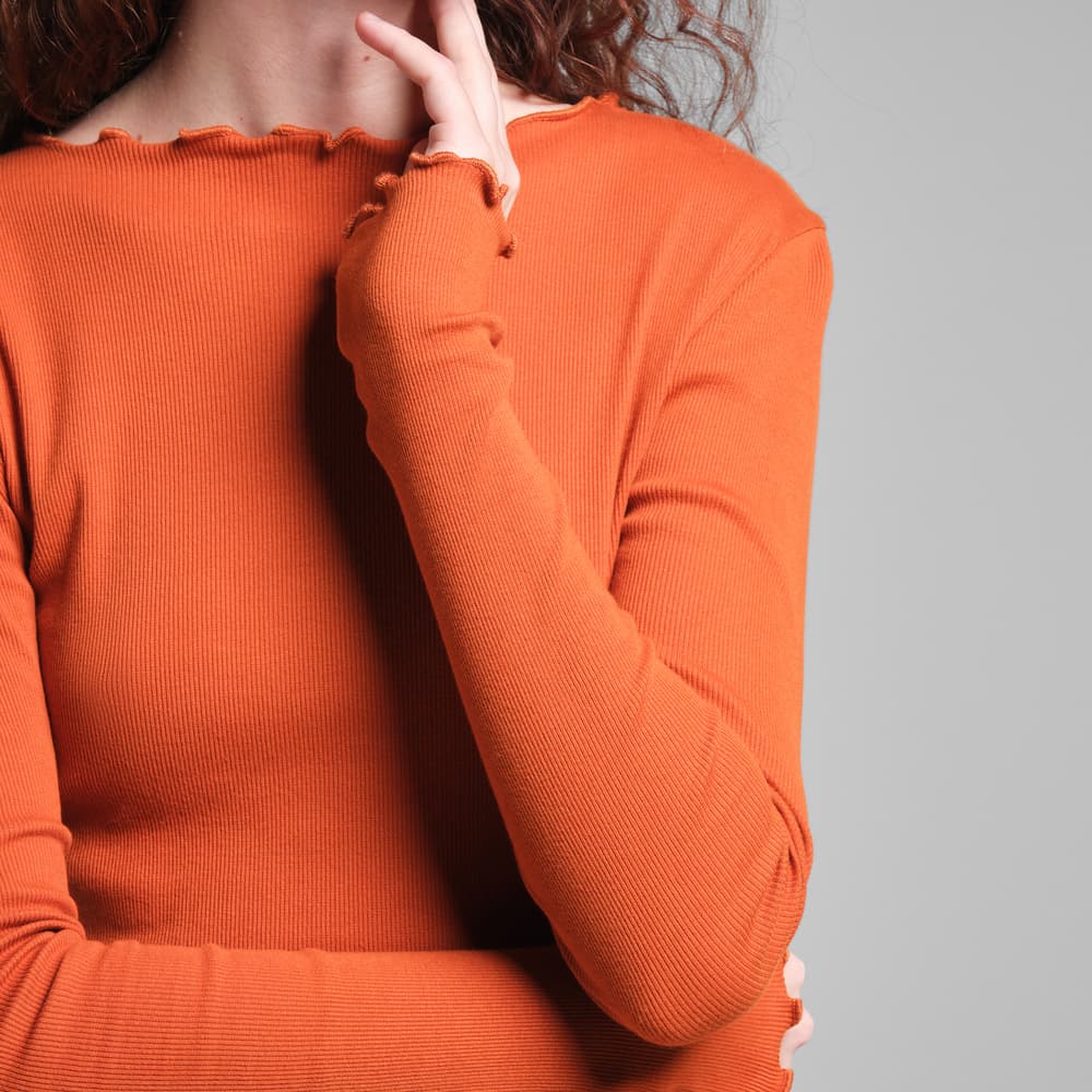 Rib Dress Lofta Cinnamon Orange