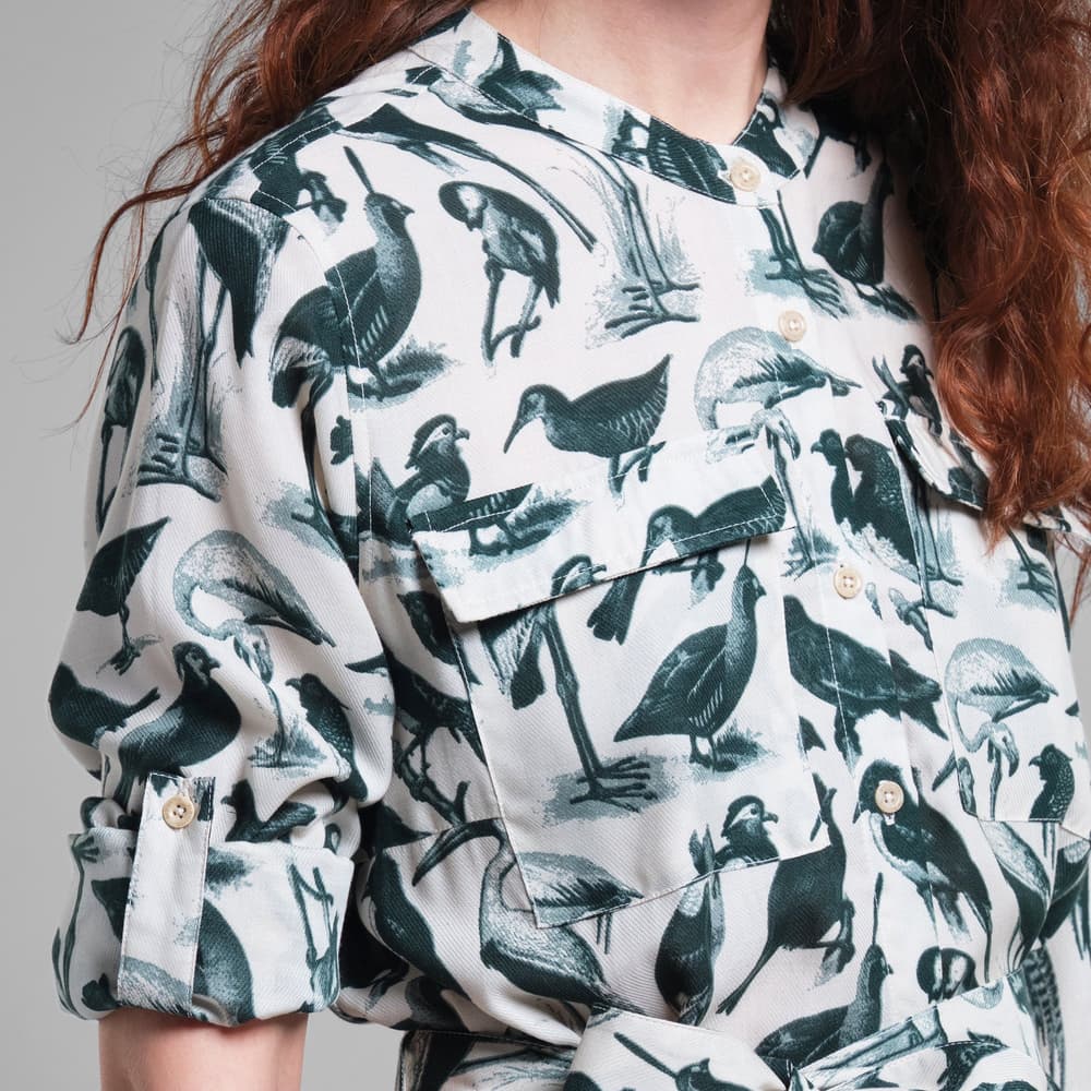 Shirt Dress Falsterbo Birds Green