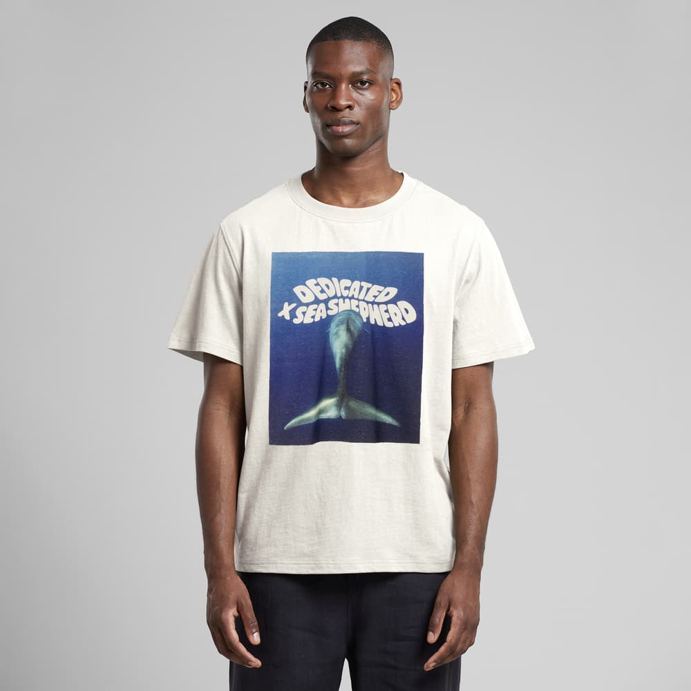 T-shirt Gustavsberg Hemp Dolphin Tail Vanilla White