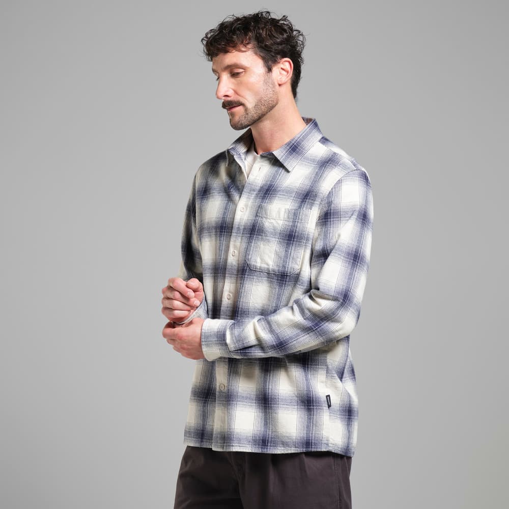 Shirt Rute Flannel Shadow Check Oat White