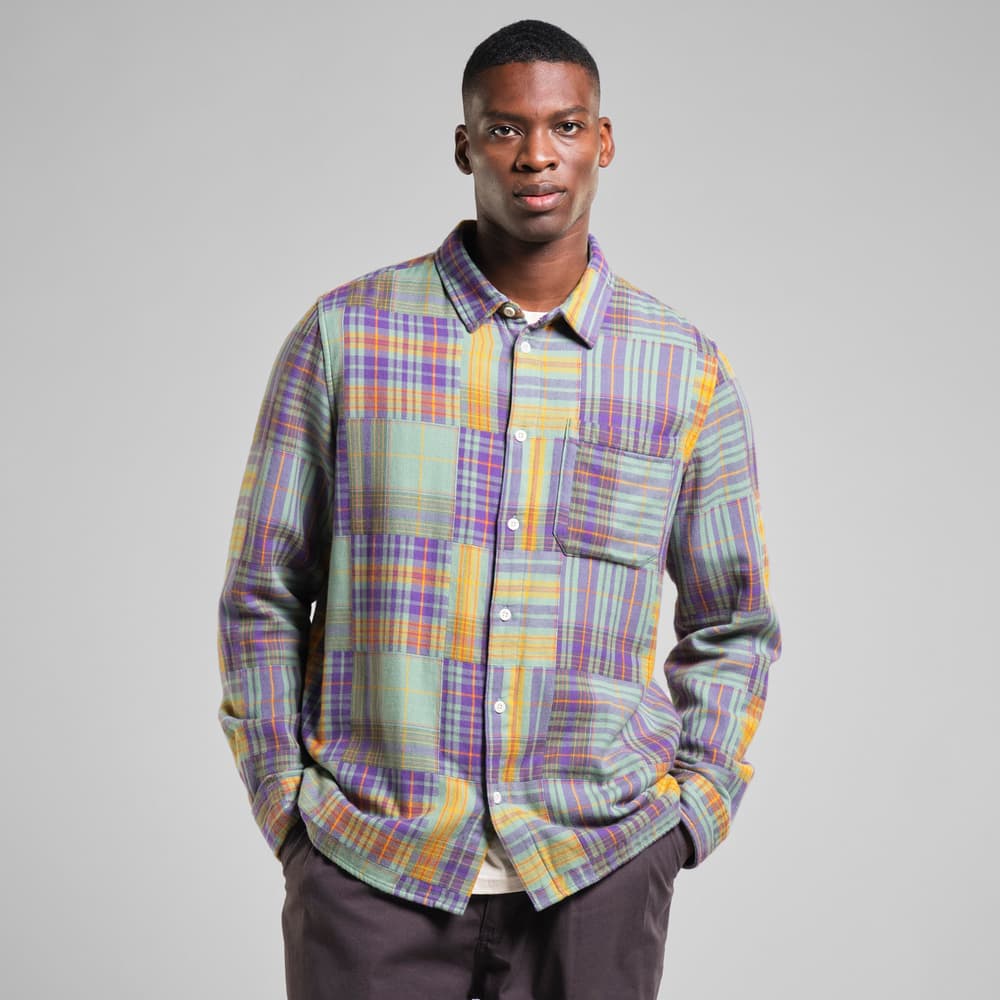 Shirt Rute Flannel Patchwork Green
