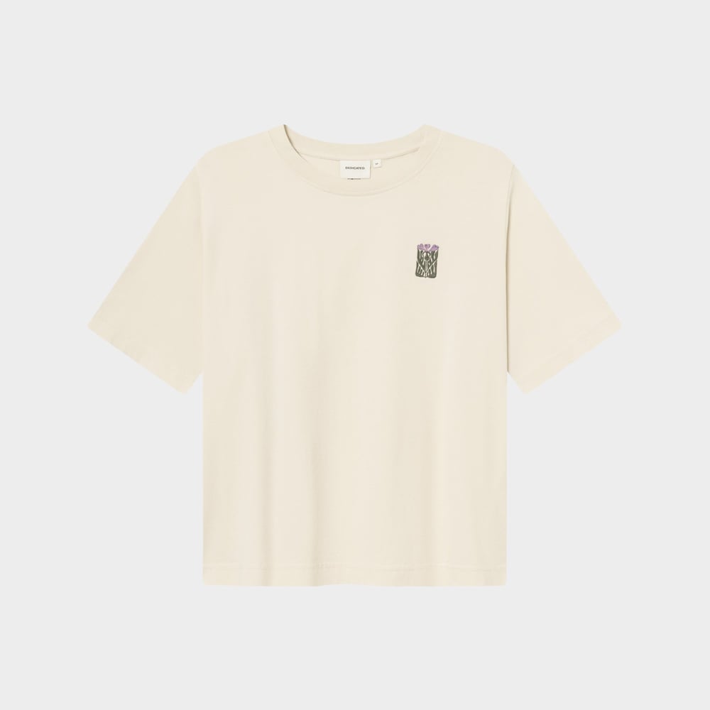 T-shirt Vadstena Thistle EMB Oat White