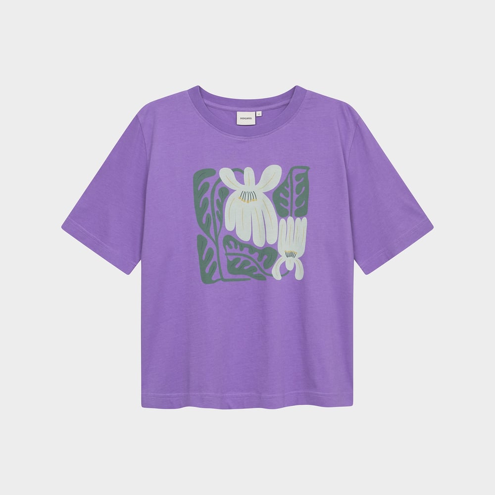T-shirt Vadstena Winter Blossoms Paisley Purple