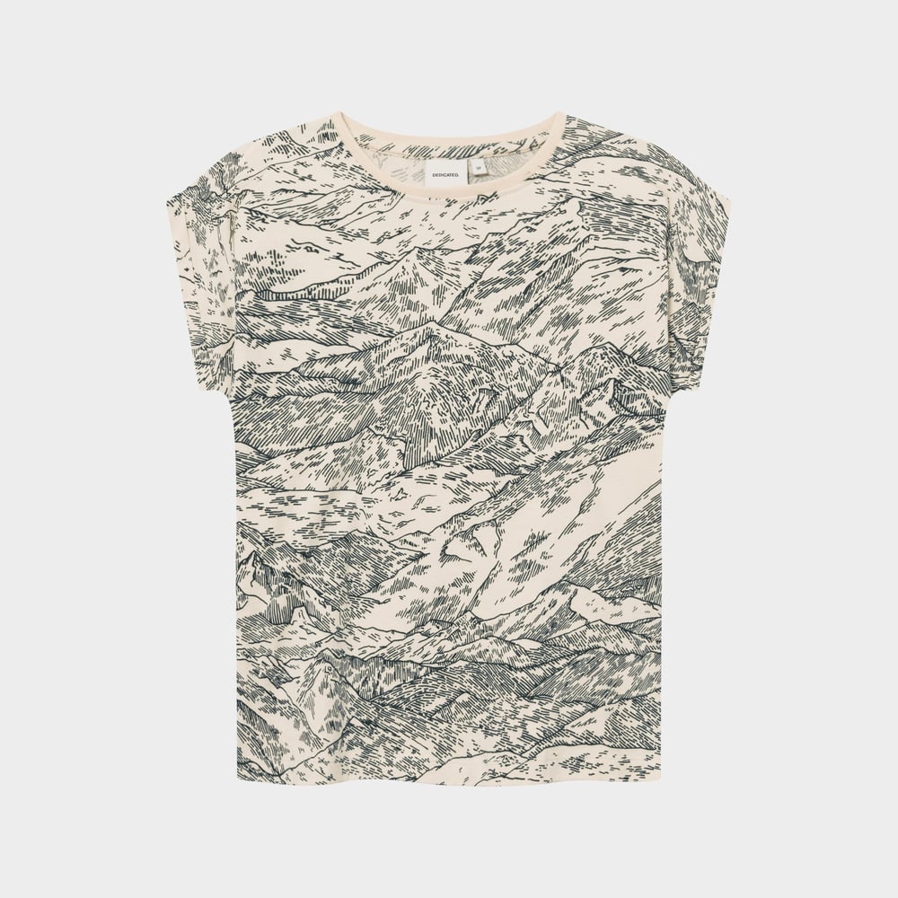 T-shirt Visby Mountain Horizon Oat White