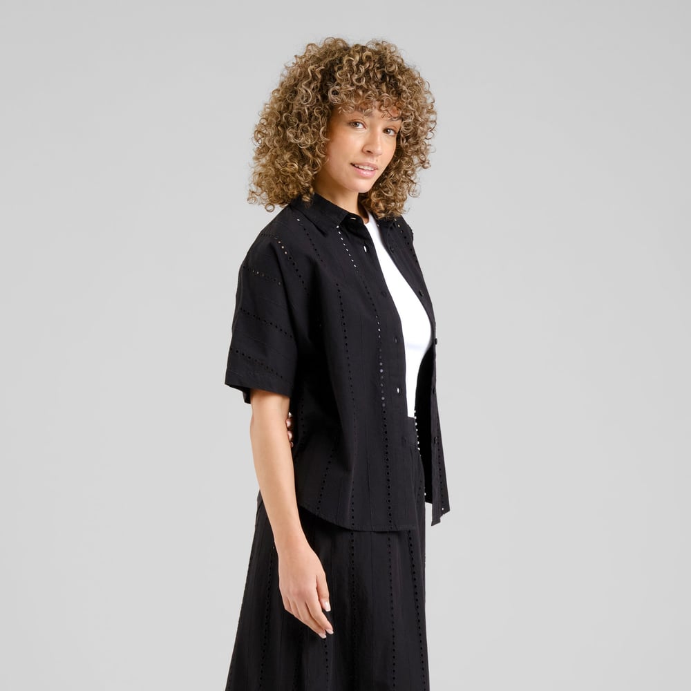 Shirt Alsvik Schiffli Black