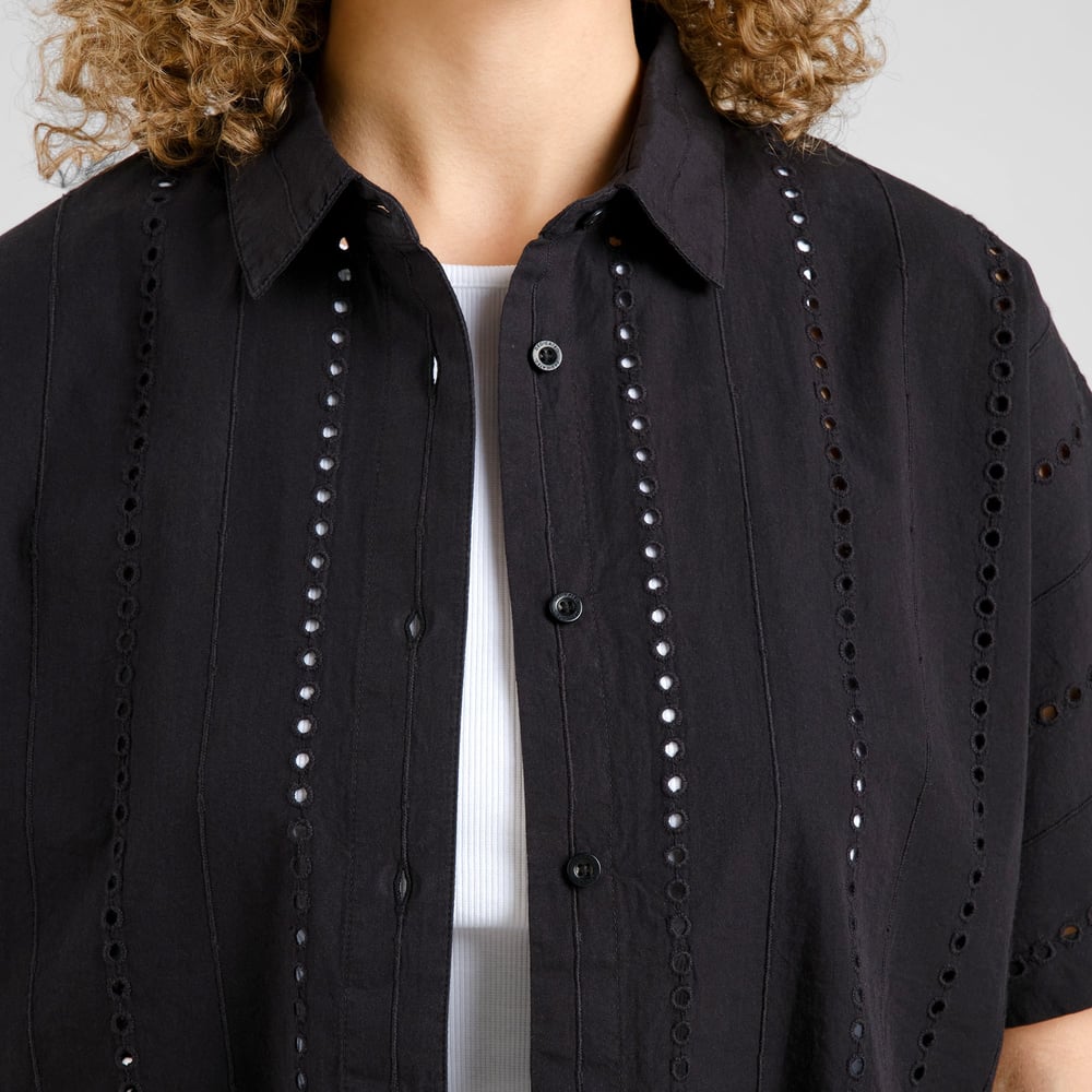 Shirt Alsvik Schiffli Black
