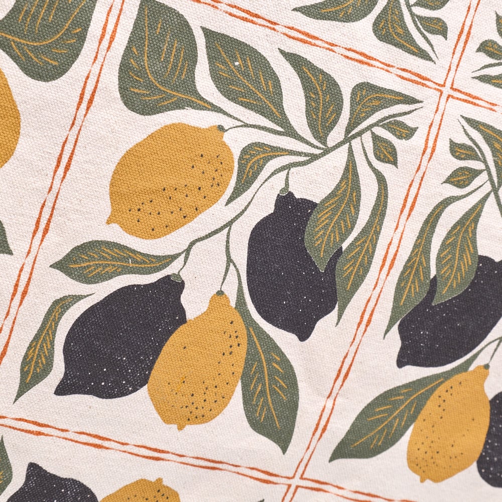 Beach Bag Sundre Lemon Tiles Oat White