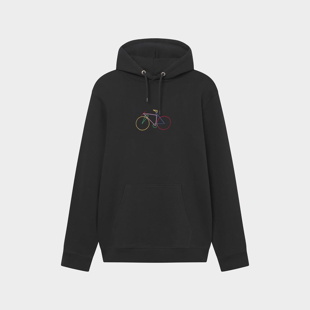 Hoodie Falun Paper Cut Bike Black