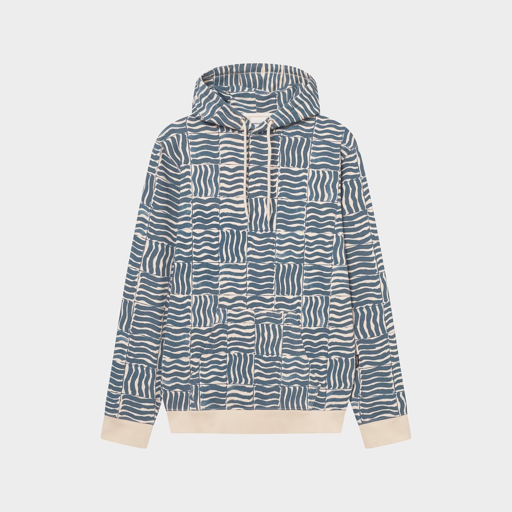Hoodie Falun Wave Tiles Oat White