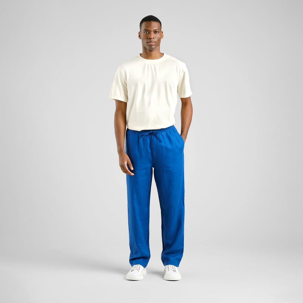Pants Klitmoeller Linen Limoges Blue