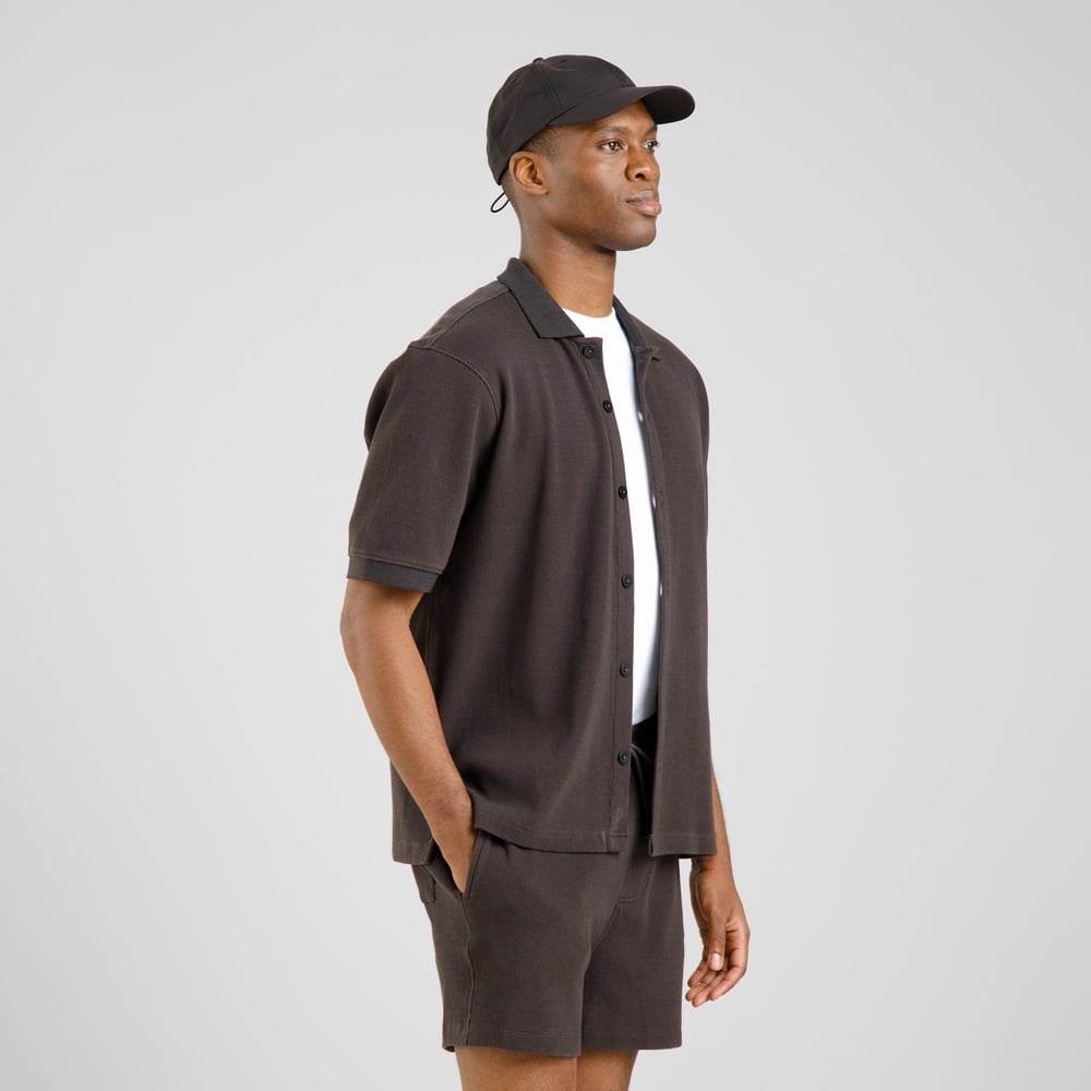 Shirt Falkvik Waffle Phantom Black