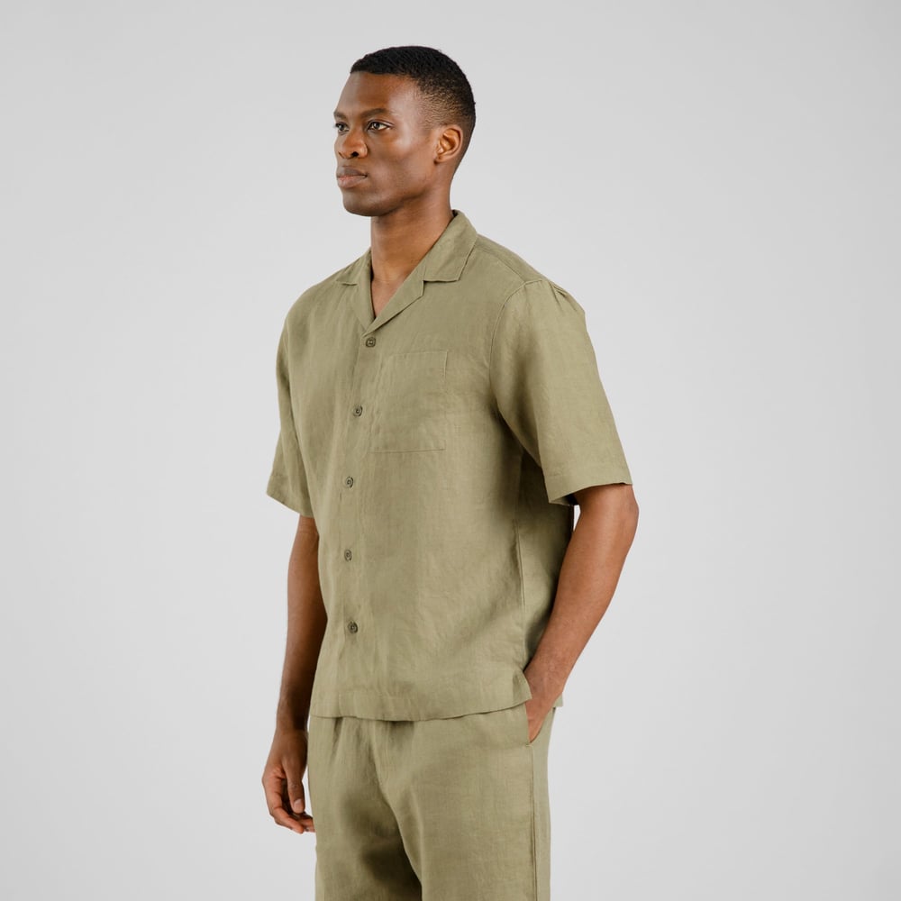 Shirt Marstrand Linen Leaf Green