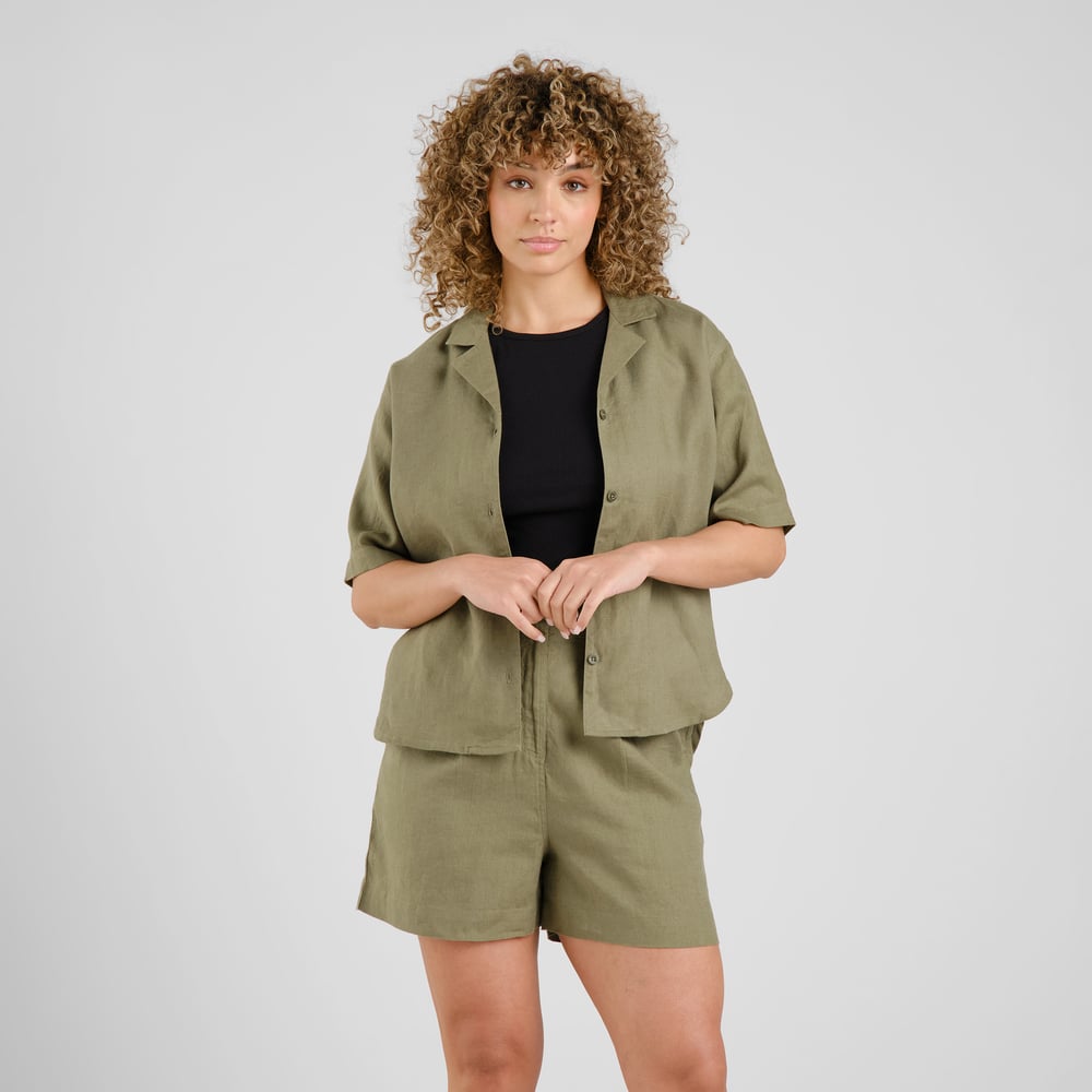 Shirt Torup Linen Leaf Green