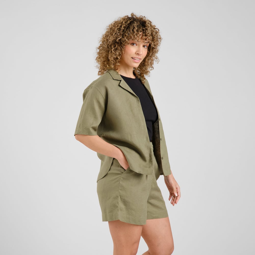 Shirt Torup Linen Leaf Green