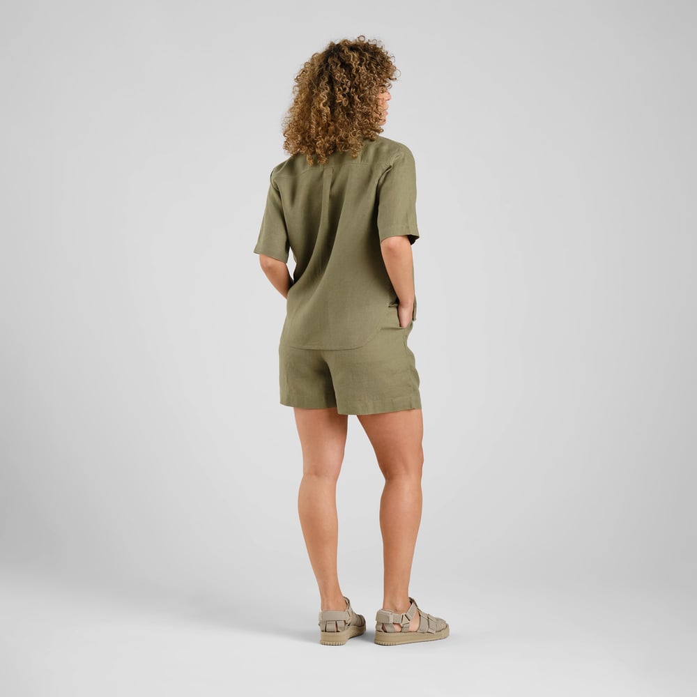 Shorts Djupvik Linen Leaf Green