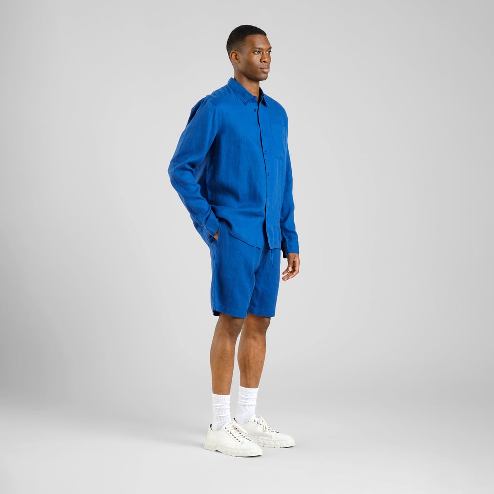 Shorts Vejle Linen Limoges Blue