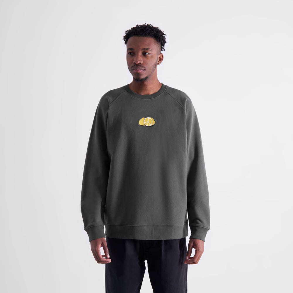 Sweatshirt Malmoe Lemon Peace Charcoal