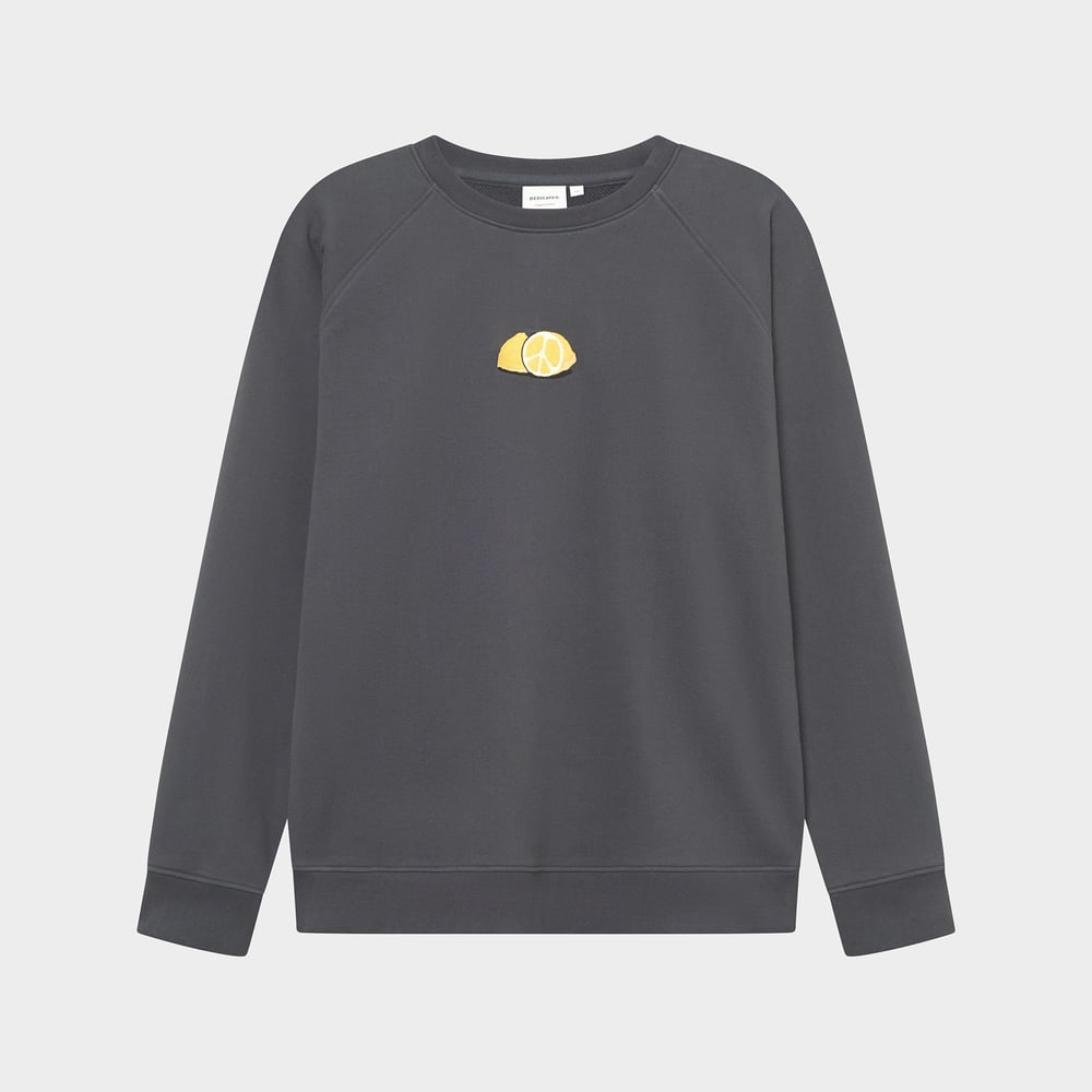Sweatshirt Malmoe Lemon Peace Charcoal