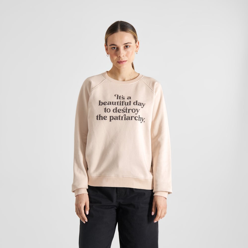 Sweatshirt Ystad Beautiful Day Oat White